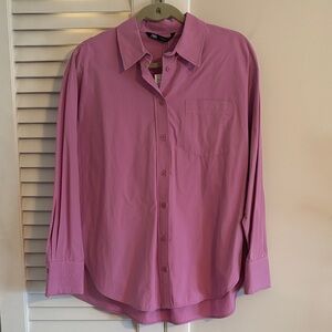 Zara Women’s Lavender/Pink Button-Down Shirt